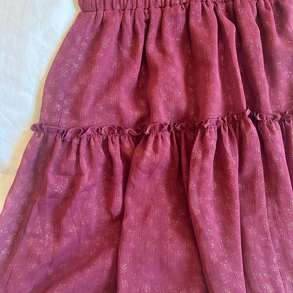 Burgundy Ruffle Dress - Picture 2 of 4